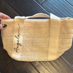 Angela Beige Woven Tote Bag NWOT